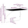 vidaXL Balcony Table Black Steel Medium Foldable Balcony Table