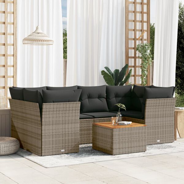 vidaXL Garden Sofa Set Grey