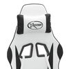 vidaXL Gaming Chair with Footrest White and Black Faux Leather