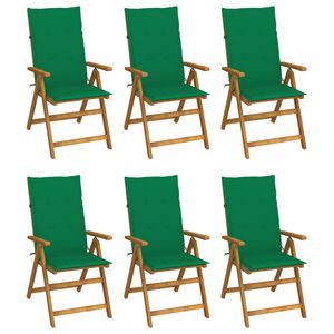 vidaXL Patio Chair Set of 6 Natural Wood Solid Acacia Wood Standard