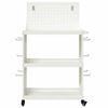 vidaXL Tool Trolley White 25.59 x 13.78 x 43.70 in Cold-rolled Steel