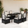 vidaXL Garden Dining Set Black, Cream White