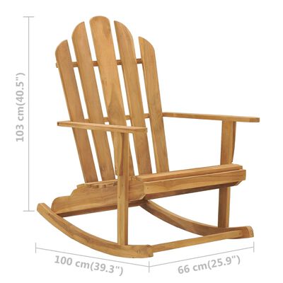 vidaXL Adirondack Rocking Chair Solid Teak Wood
