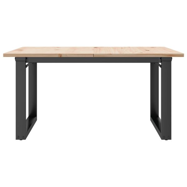 vidaXL Coffee Table O-Frame 31.5"x31.5"x17.7" Solid Wood Pine and Steel