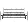 vidaXL Metal Bed Frame without Mattress with Footboard Black 78.7"x78.7"
