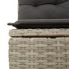 vidaXL Garden Sofa Set Light Grey PE Rattan Extra Large Adjustable Feet