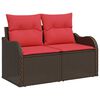 vidaXL Sofa Set with Cushion 6 pcs Brown Synthetic: Poly Rattan