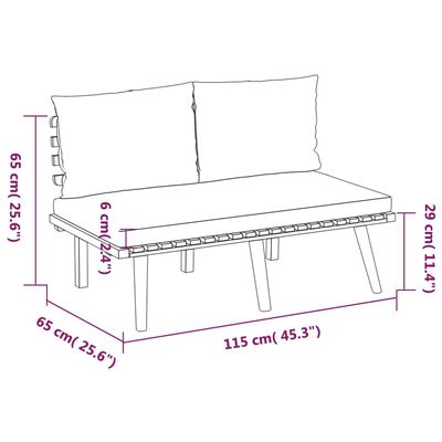 vidaXL 8 Piece Patio Lounge Set with Cushions Solid Acacia Wood