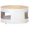 vidaXL Coffee Table White Mango Wood, Powder-Coated Iron Medium Durable