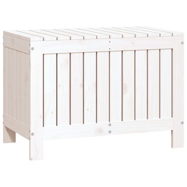 vidaXL Garden Storage Box White Solid Pine Wood Medium
