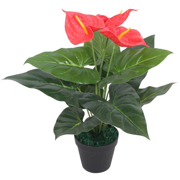 vidaXL Artificial Plant Red and yellow flowers, green leaves
