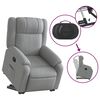 vidaXL Stand up Recliner Chair Light Gray Fabric