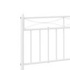 vidaXL Bed Frame White Powder-Coated Steel King Bed Frame Rectangular