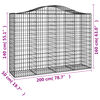 vidaXL Gabion Basket Set of 14 Silver Galvanized iron Large Durable