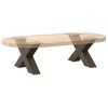 vidaXL Coffee Table Legs X-Shaped 2 pcs Natural Steel 23.6x(11.8-12.2)" Steel