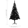 vidaXL Artificial Pre-lit Christmas Tree with Stand Black 70.9" PVC