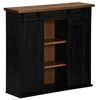 vidaXL Hanging Cabinet Black Solid Pine Wood, Metal Medium
