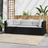 vidaXL Patio Lounge Set Black frame with white cushions