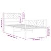 vidaXL Metal Bed Frame White Steel Twin Twin Bed Frame Rectangular