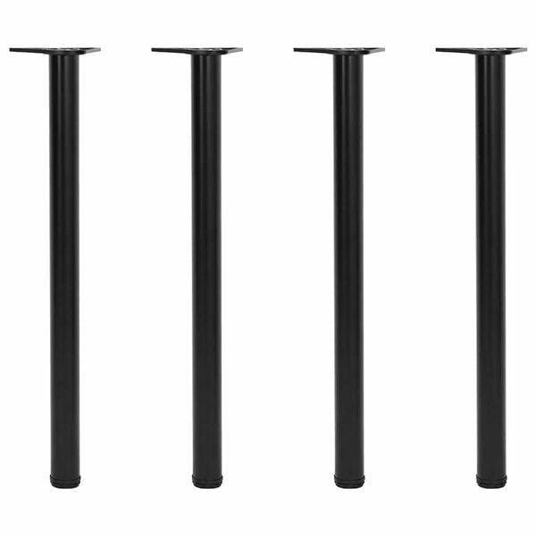 vidaXL Table Leg Set of 4 Black Iron Medium Adjustable Feet
