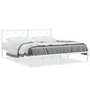 vidaXL Bed Frame White Powder-coated steel 72 x 84 in Bed Frame