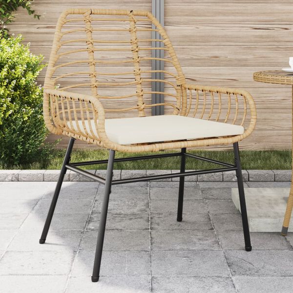 vidaXL Garden Chair Brown PE rattan Medium Removable Covers