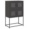 vidaXL Highboard Black Cold-rolled Steel Medium Industrial Highboard