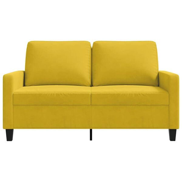 vidaXL 2-seater Sofa Yellow Velvet (100% polyester), metal, foam