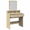 vidaXL Dressing Table Sonoma oak Engineered wood, glass