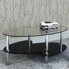 vidaXL Coffee Table Black Tempered glass, Metal Medium Stylish Design