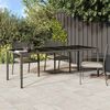 vidaXL Garden Dining Table Grey 98.43 x 39.37 x 29.53 in Poly Rattan