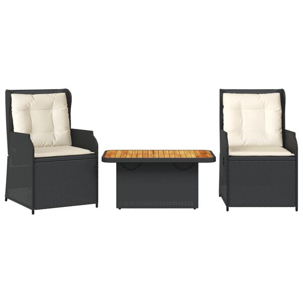 vidaXL Garden Lounge Set Black, Brown, Cream White