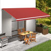 vidaXL Awning Orange and brown (striped) Polyester with PU coating