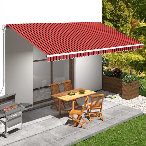 vidaXL Awning Orange and brown (striped) Polyester with PU coating