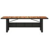 vidaXL Garden Table Black PE rattan, powder-coated steel, solid acacia wood