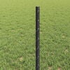 vidaXL Fence with Post Grey 1.64 x 32.81 ft Steel and PVC