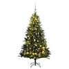 vidaXL Artificial Hinged Christmas Tree 150 LEDs & Ball Set 59.1"