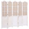 vidaXL 5-Panel Room Divider White 68.9"x65" Fabric