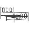 vidaXL Metal Bed Frame without Mattress with Footboard Black 39.4"x74.8"