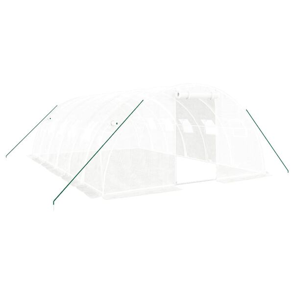 vidaXL Greenhouse White Polyethylene (PE), Galvanized Steel Large