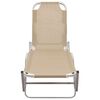 vidaXL Sun Lounger Cream and Silver Aluminum and Textilene Medium