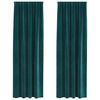 vidaXL Blackout Curtains 2 pcs Dark Green 55.12 x 102.36 in Velvet