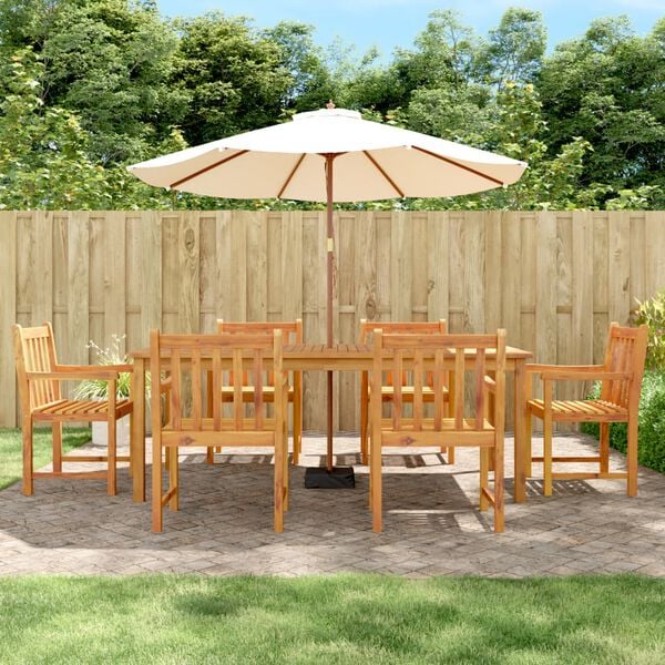 vidaXL Garden Dining Set Natural Brown Solid Acacia Wood Large Stackable