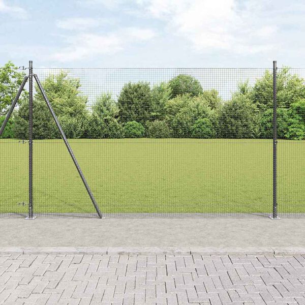 vidaXL Fence with Posts Gray 59.1" x 393.7" Steel
