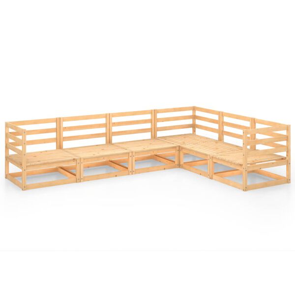 vidaXL Garden Lounge Set Natural Wood Solid Pinewood Large Modular