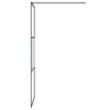 vidaXL Walk-in Shower Wall Black 31.5x76.8" Half Frosted ESG Glass
