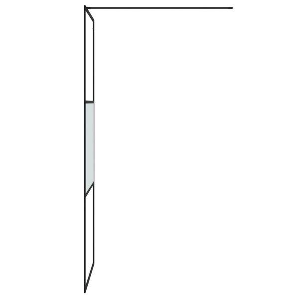 vidaXL Walk-in Shower Wall Black 31.5x76.8" Half Frosted ESG Glass