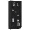 vidaXL Book Cabinet Black oak 32.48 x 12.01 x 72.83 in Engineered Wood