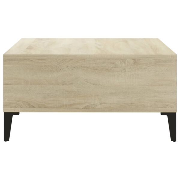 vidaXL Coffee Table Sonoma Oak Engineered wood, metal 23.6x23.6 in