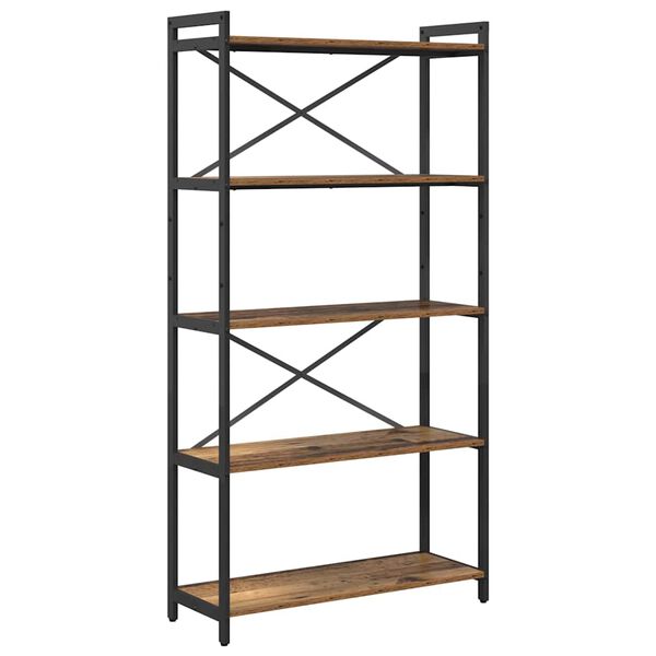 vidaXL Bookshelf Old wood 31.50 x 11.81 x 61.02 in Engineered Wood